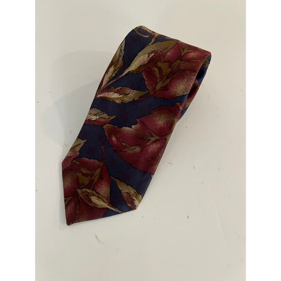 Christian Dior Men's Silk Neck Tie Made in Italy Pink Blue Floral Watercolor JL - Picture 1 of 9